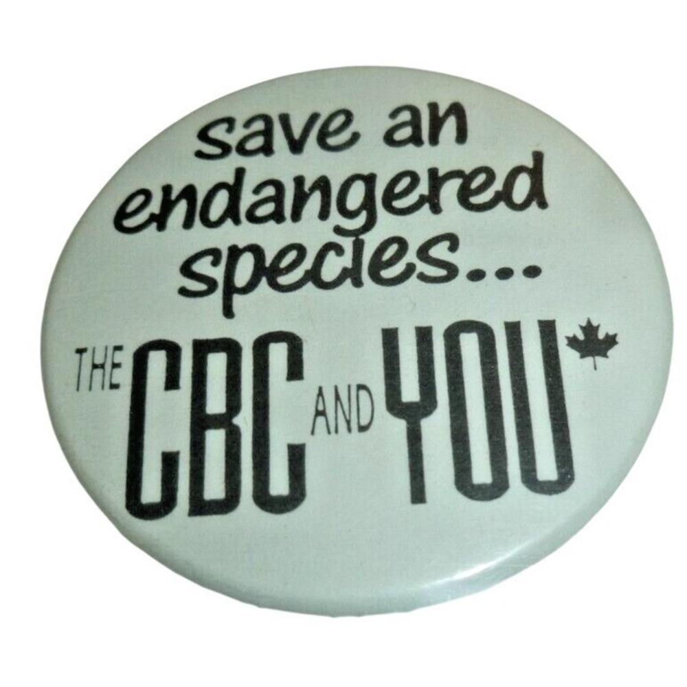 Vintage Save an Endangered Species CBC & You Pinback‎ Button White Black 2.25"